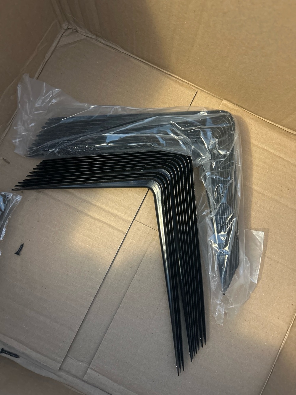 20 Black L Shelf Brackets Lot Wall Mount Brackets with Screws